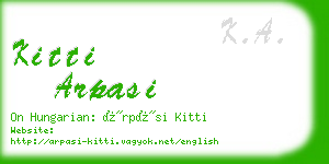 kitti arpasi business card